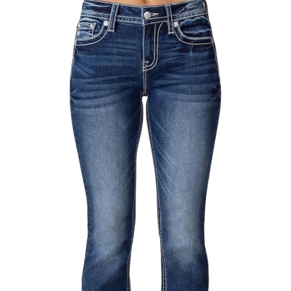 Women's Blue Jeans with Embroidered Pockets